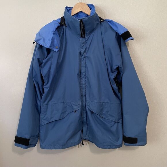 Marmot Mountain Works Gore-Tex Jacket Medium Ski Winter Blue Hooded Vintage - Picture 1 of 16